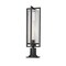 Z-Lite Aura 1 Light Outdoor Pier Mounted Fixture, 8in. W x 27.75in. H, Black 5013PHBR-533PM-BK - alternate 6